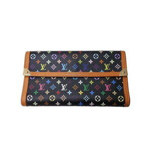 Louis Vuitton Porte Tresor Wallet International Long Canvas Black Multicolor